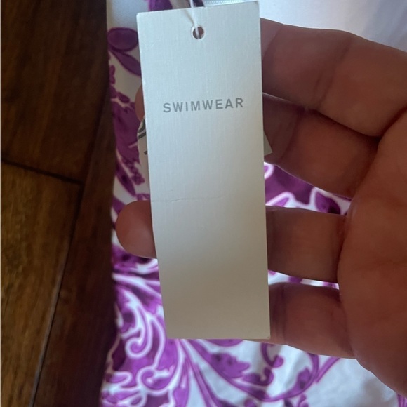 NWT LIZ CLAIBORNE Pattern Bandeau Swimsuit Top Size 14 - Picture 5 of 7